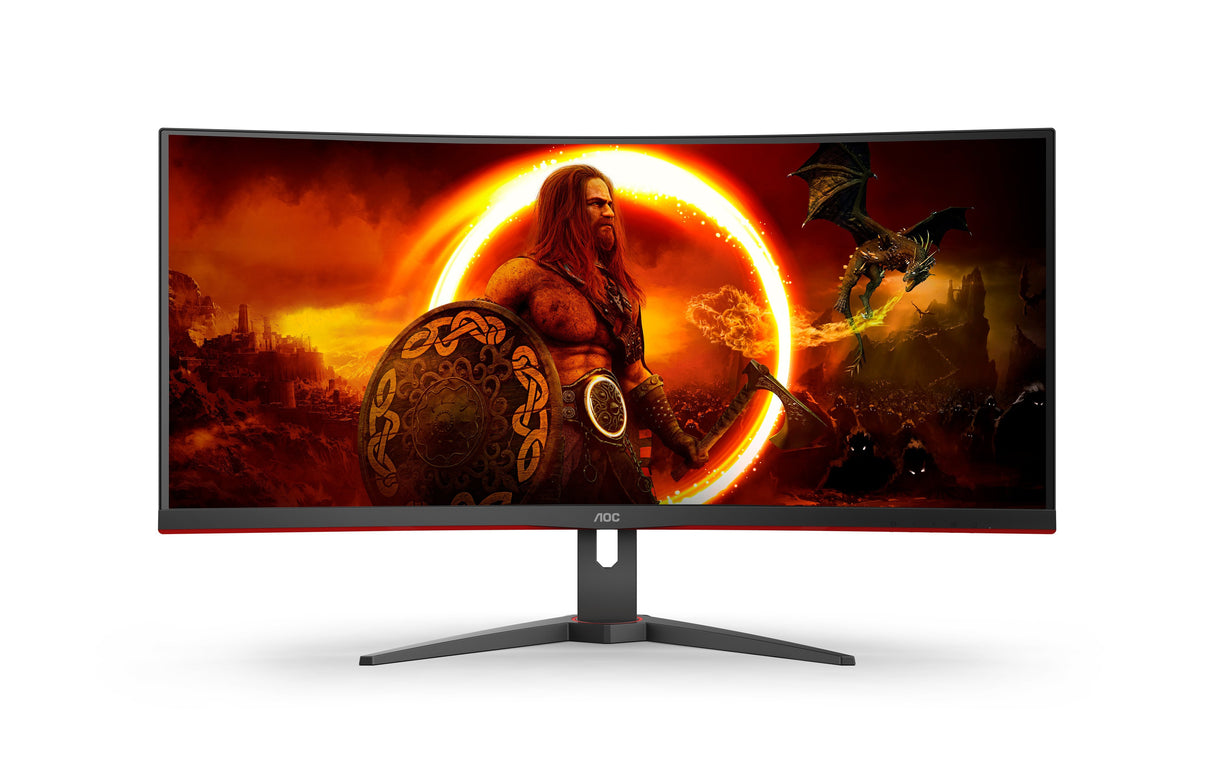 Monitor  Aoc G2 Cu34g2xe/Bk  [34] 3440 X 1440 Pixeles Negro, Rojo