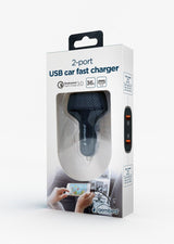 Gembird Ta-U2qc3-Car-01 Cargador Rápido De Coche Usb 2 Puertos Qc3.0 36w Negro