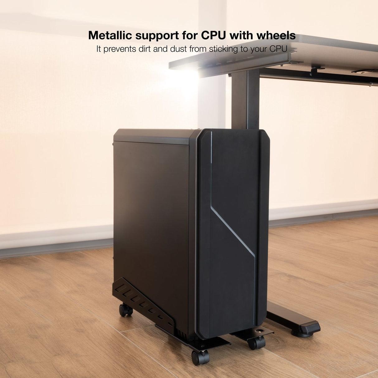 Soporte Para Cpu De Suelo Ruedas Plegable Negro