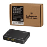 Divisor Hdmi Logilink 1x4 Puerto, 4k / 30hz, Delgado, Negro.