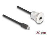 Delock Usb2.0 Mini-B Einbaubuchse Mit Cablep. St. Alu. 30cm