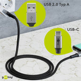 Goobay Usb-C Auf Usb-A Mit Metallsteckern, Grau, 0,5m