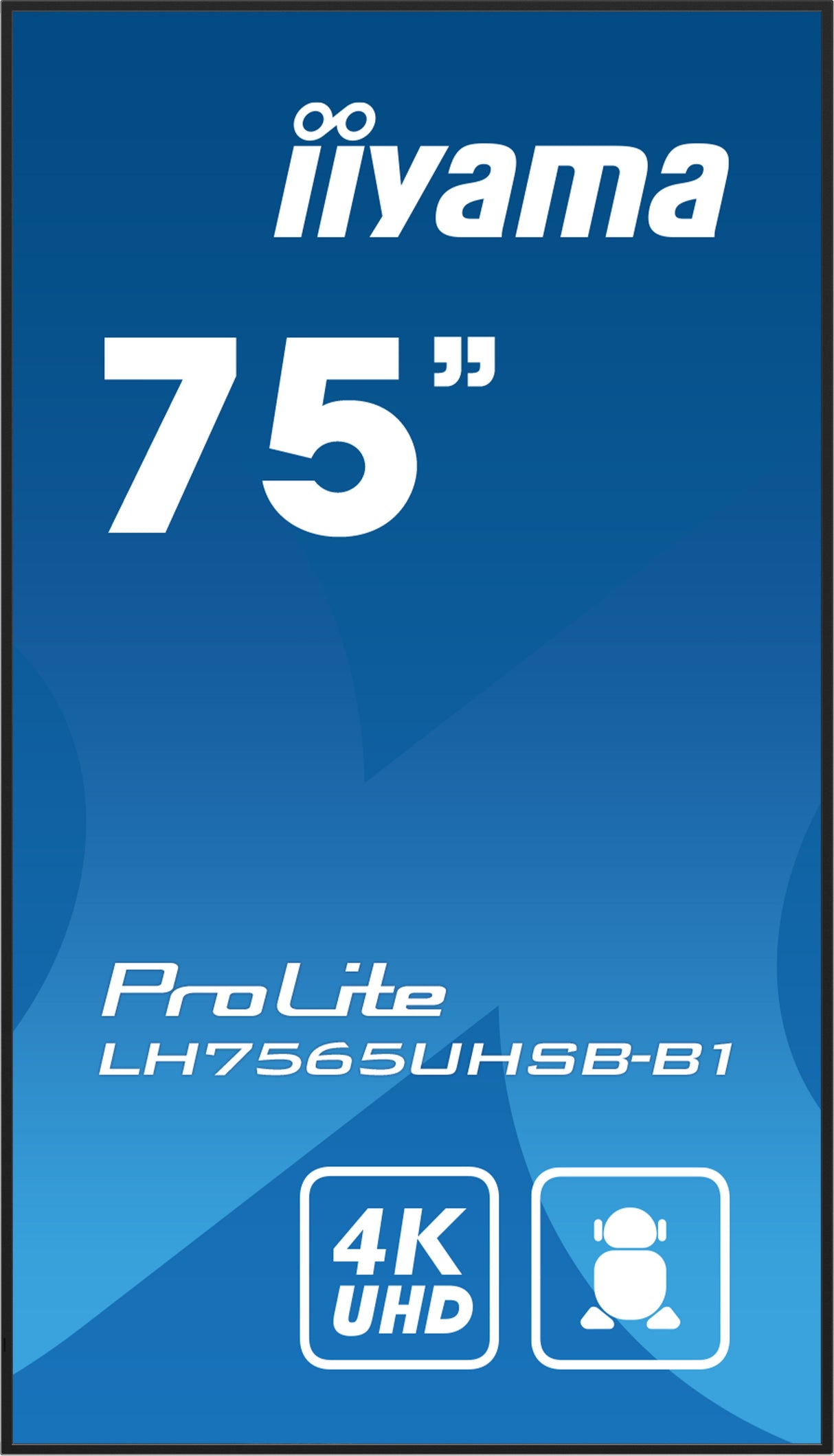 Iiyama Lh7565uhsb-B1 Pantalla De Señalización Diseño De Quiosco 189,2 Cm (74.5") Led Wifi 800 Cd / M² 4k Ultra Hd Negro Procesador Incorporado Android 11 24/7