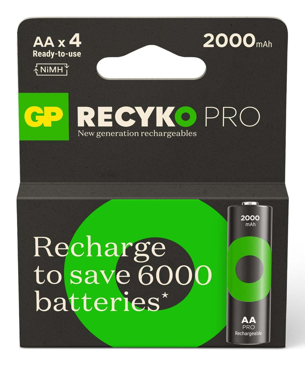 Pilas 1x4 Gp Recyko Pro Nimh Battery Aa/Mignon 2000mah Pro