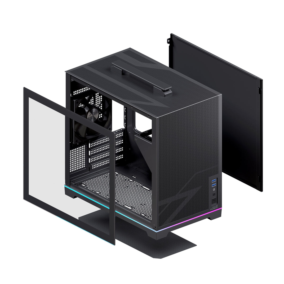 Caja Pc  Micro-Atx Semitorre Einarex Pm300 Core C-Templado Negra Excs-Pm-300c-B