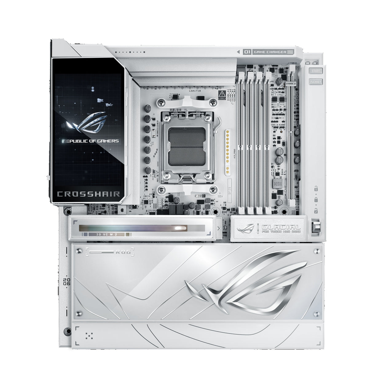 Placa Base Asus Rog Crosshair X870e Glacial Amd X870e Zócalo Am5 Atx Extendida