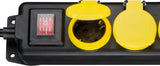 Goobay 45193 Base Múltiple Interior 3m 3 Salidas Ac Negro, Amarillo