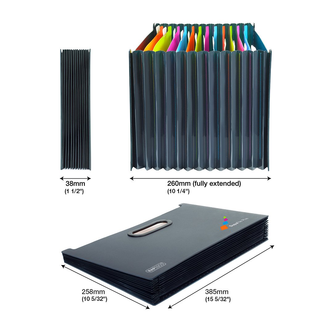 Rapesco Carpeta Clasificadora Supafile Plus Din A4+ 13 Compartimentos 65800322 - Material De Oficina