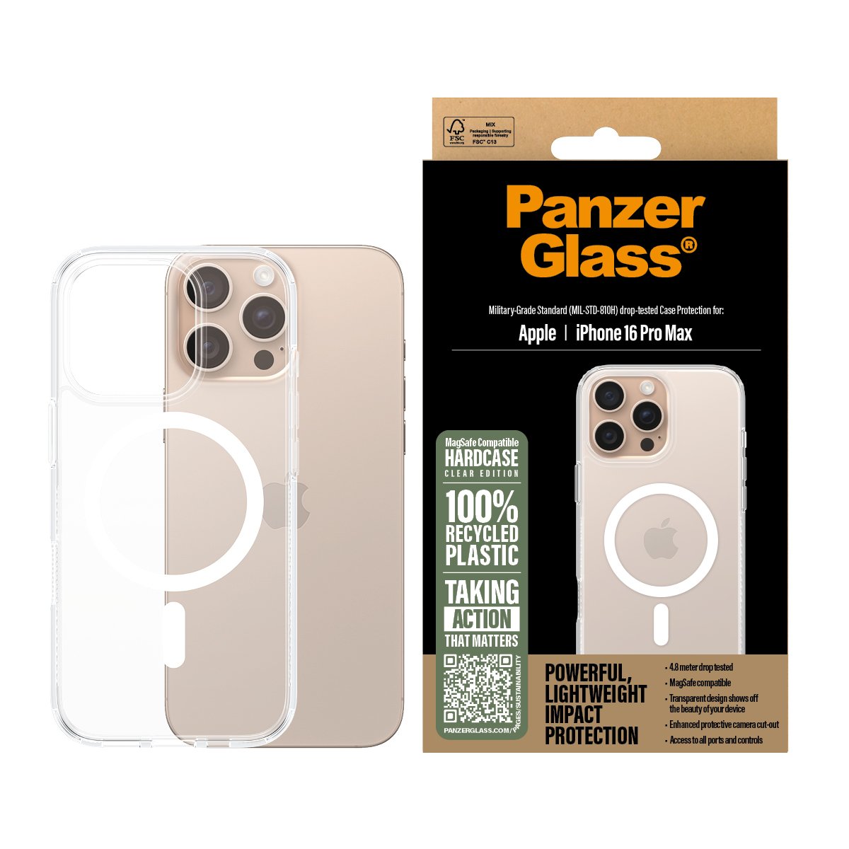 EAN 5715685003172 - PanzerGlass ® HardCase Transparent w. White MagSafe iPhone 16 Pro Max funda para teléfono móvil Transpare imagen 2