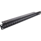 Patch Panel Inline Blank 19" 24 Puertos 1u Negro