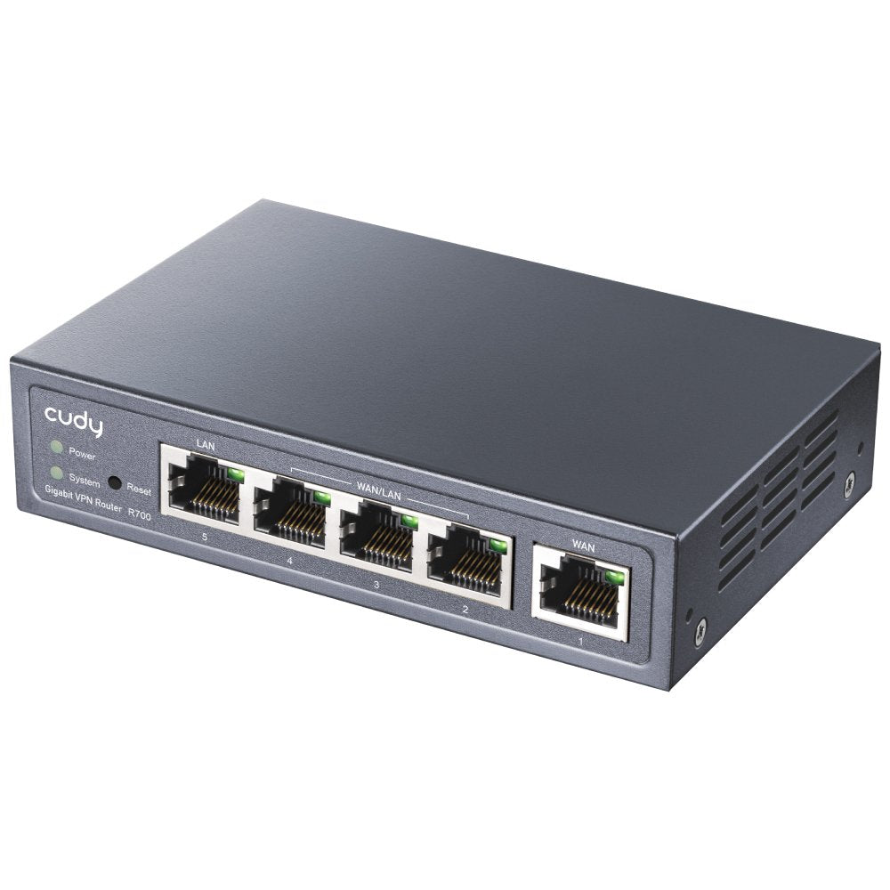 Cudy R700 Router Vpn Wifi Ac1200 - 1 Puerto Wan Gigabit - 3 Puertos Wan/Lan Gigabit - 1 Puerto Lan Gigabit
