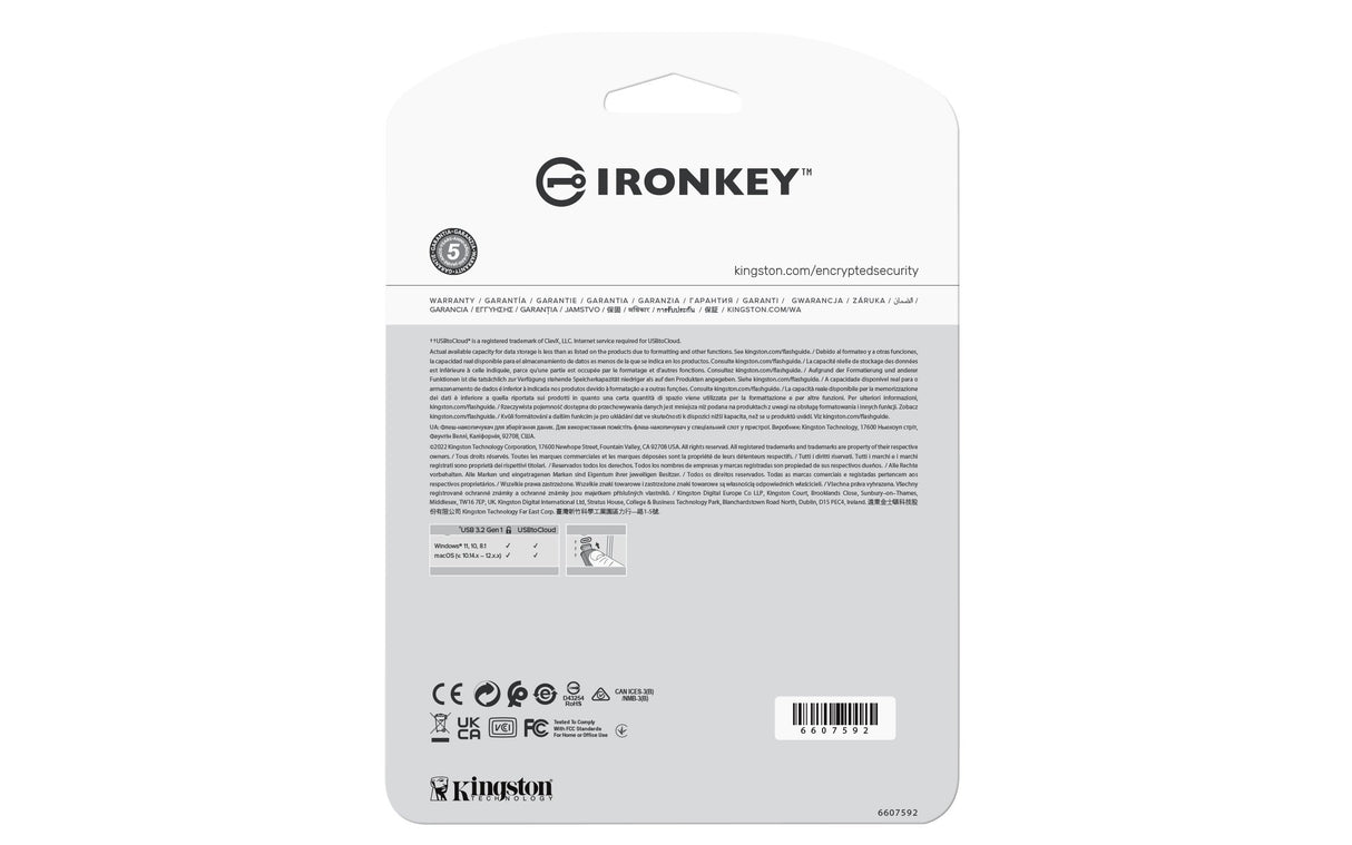 EAN 0740617329308 - Kingston Technology IronKey Locker+ 50 unidad flash USB 16 GB USB tipo A 3.2 Gen 1 (3.1 Gen 1) Plata imagen 7