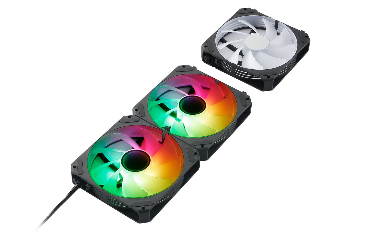 Abysm Gaming Arclight 2.0 Argb Black Pack De 3 Ventiladores 120mm Con Iluminacion Argb - Velocidad Max. 1500rpm - Conexion En Serie