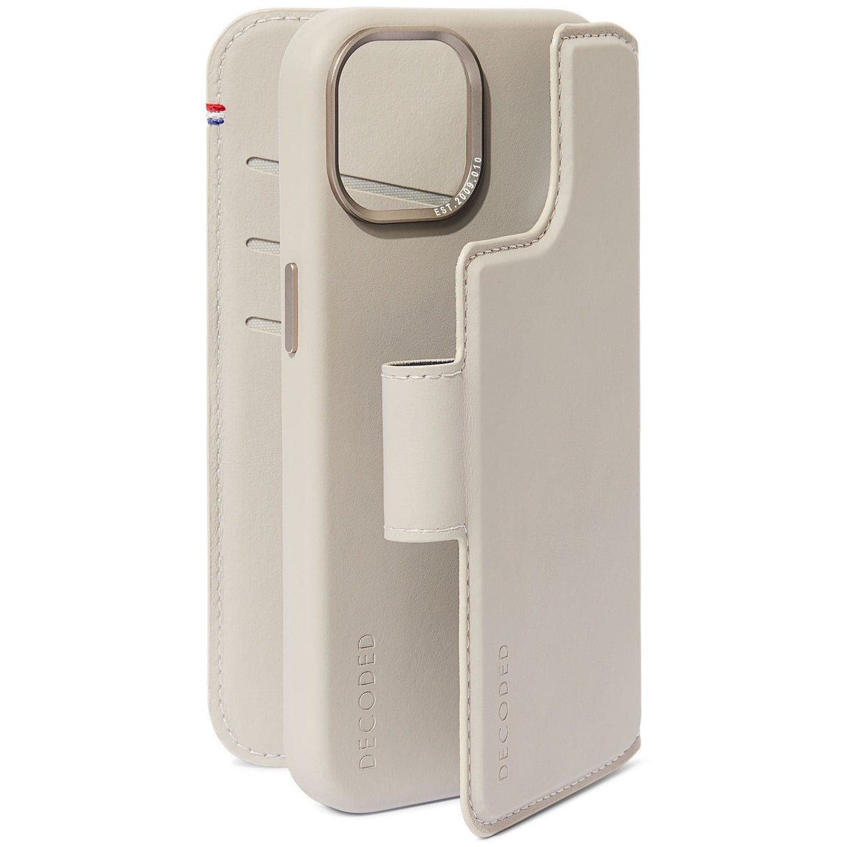 EAN 8720593010423 - Decoded D24IPO15DW5CY funda para teléfono móvil 15,5 cm (6.1") Funda cartera Beige imagen 2