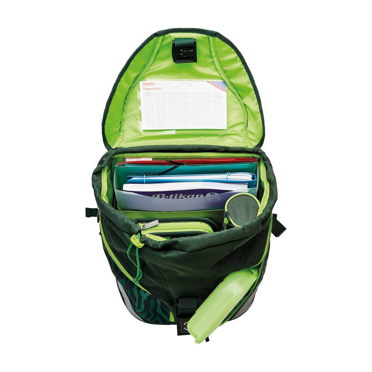 Herlitz Softlight Plus Jungle Juego De Mochila Escolar Niño Poliéster Verde, Oliva