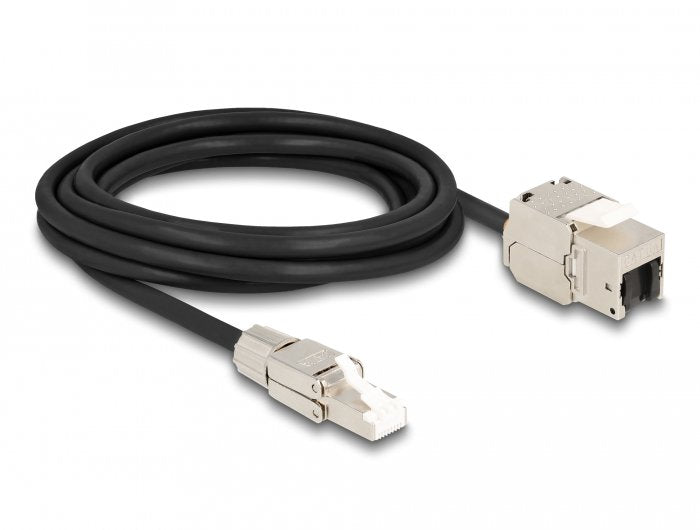 Delock Cable Rj45 Stecker Feldkonfektionierbar Zu Keystone Modul Rj45 Buchse Cat.6a 3 M
