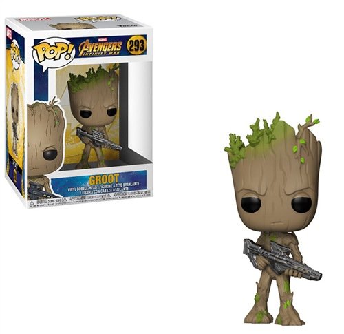Figura Pop Marvel Avengers Infinity War Teen Groot With Gun