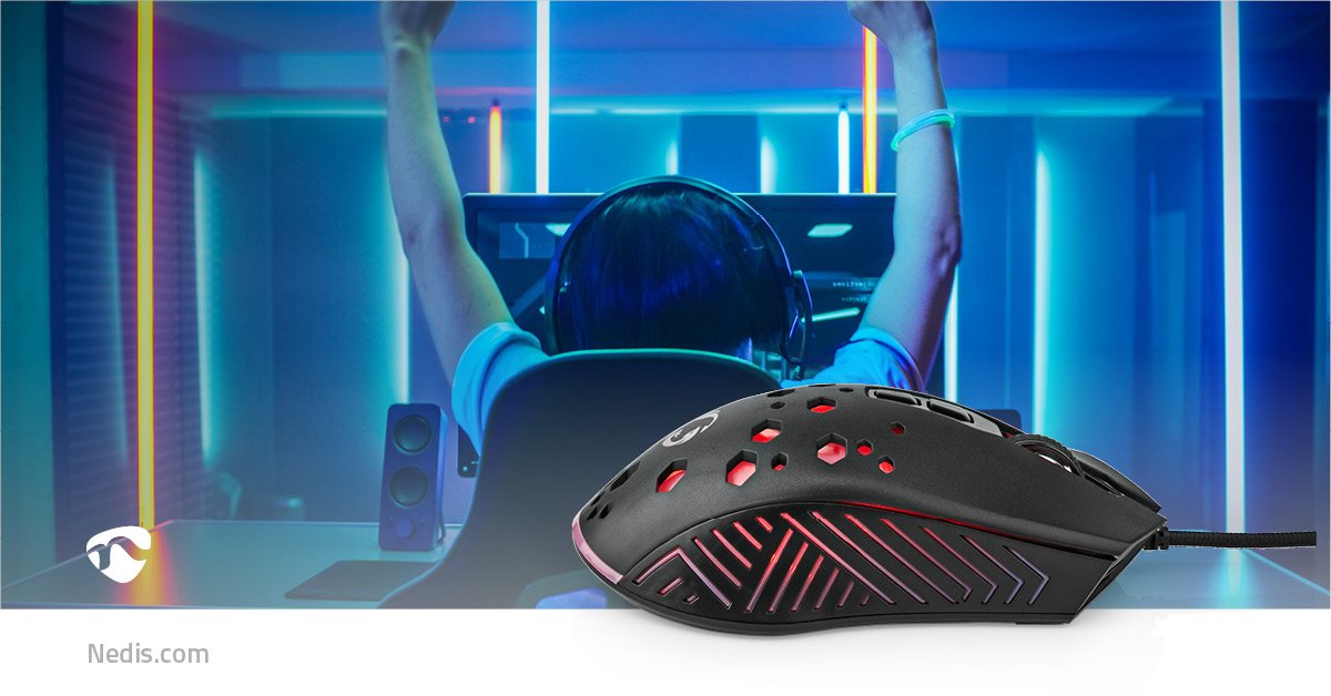 Nedis Ratn Gaming Cable1,5m Dpi Ajustable Botones: 7 Programables Diestro Rgb