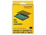 Delock 42609 Caja Para Disco Duro Externo Caja Externa Para Unidad De Estado Sólido (Ssd) Negro M.2, Caja De Unidades Negro, Caja Externa Para Unidad De Estado Sólido (Ssd), M.2, Pci Express, 10 Gbit/S, Conexión Usb, Negro