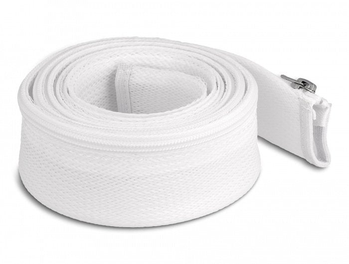 Delock 20829 Manga Trenzada Con Cierre De Cremallera Resistente Al Calor 2 M X 50 Mm Blanco