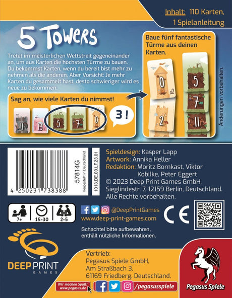 EAN 4250231738388 - Pegasus 5 Towers 30 min Juego De Cartas Familia imagen 5