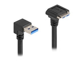 Delock 80482 Cable Usb 5 Gbps Usb Tipo-A Macho 90° Inclinado Hacia Abajo A Usb Micro-B Macho Con Tornillos 90° Inclinado Hacia Abajo 1 M Negro