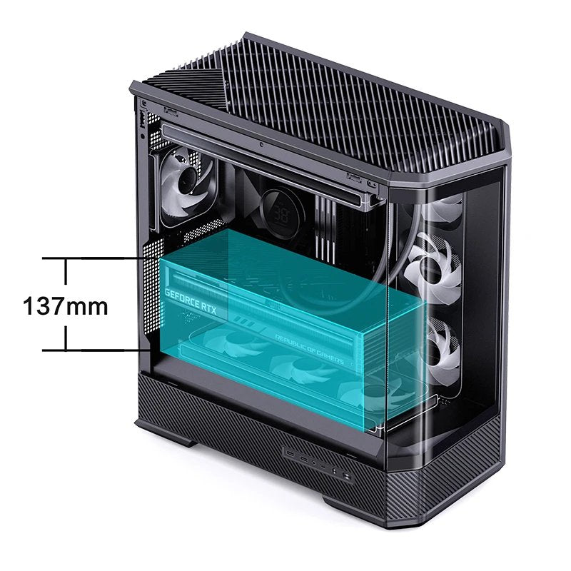 Jonsbo D400 Pc-Gehäuse, Midi Tower, Atx, Tempered Glass - Schwarz