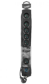 Qoltec 50113 Protector Contra Sobretensiones 8 Enchufes 1,8 M | Negro