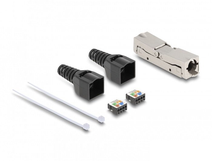 Rj45 Verbinder Lsa Zu Lsa Mit Knickschutztülle Cat.6a Werkzeugfrei