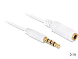 Delock Cable Audio Stereo Jack 3.5 Mm Macho / Hembra Iphone 4 Pin 5 M