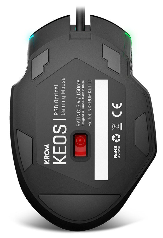 Raton Optico Krom Keos Gaming Rgb 6400dpi/Rgb Rainbow/7 Botones/Usb Nxkromkeos