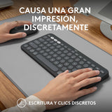 Teclado Español Logitech Pebble 2 Combo  Ratón Incluido Universal Rf Wireless + Bluetooth Qwerty Grafito