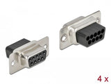 Delock Pinza De Sujeción Hembra D-Sub 9, Metal, 4 Piezas