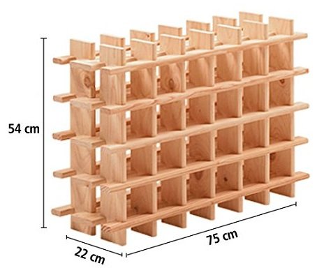 Botellero Evolutivo Rioja Para 24 Botellas Pino Macizo 75x22x54cm Astigarraga