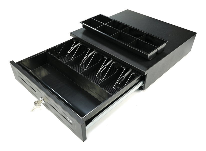 Avpos Cash-U285 Cajon Portamonedas 41cm Automatico - 5 Posiciones Billetes - 8 Posiciones Monedas - Rj11 - Acero De