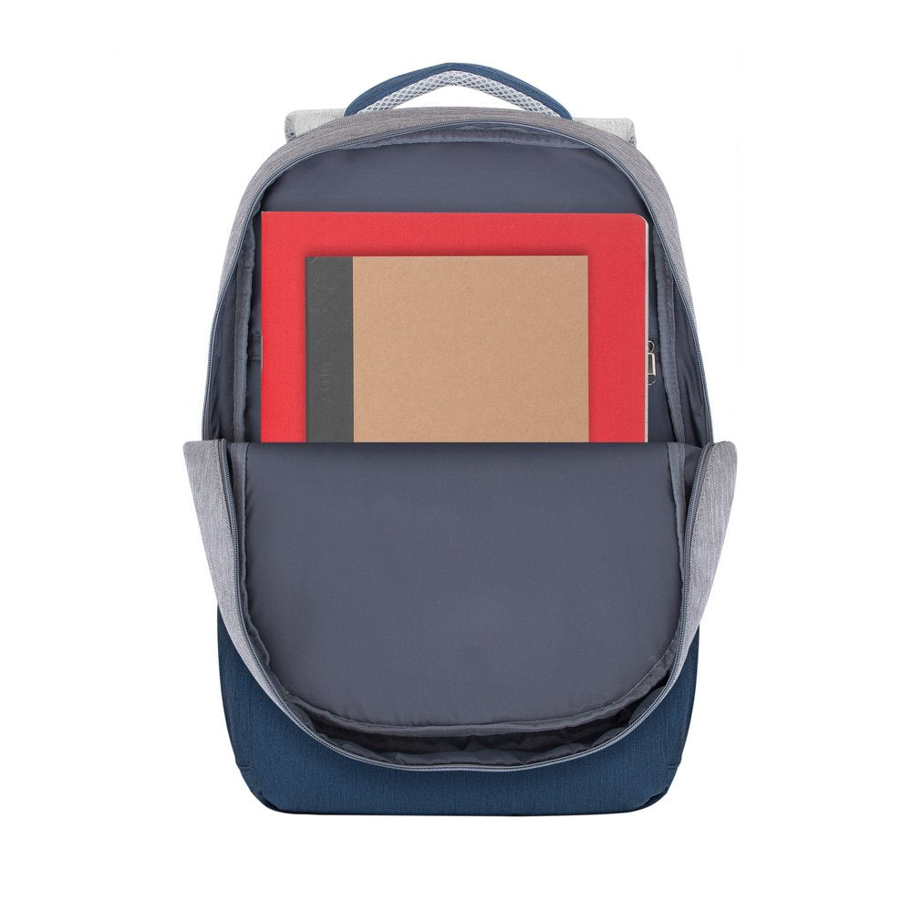 Mochila Riva Nb Prater 17.3" 7567 Gris/Azul Oscuro