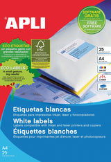 Apli Etiquetas Blancas Permanentes 38 X 21.2mm 25 Hojas