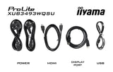 Iiyama Xub3493wqsu-B6 86,36cm 34zoll Uw Ips-Panel 3440x1440 120hz 21:9 400cdm 1000:1 1ms