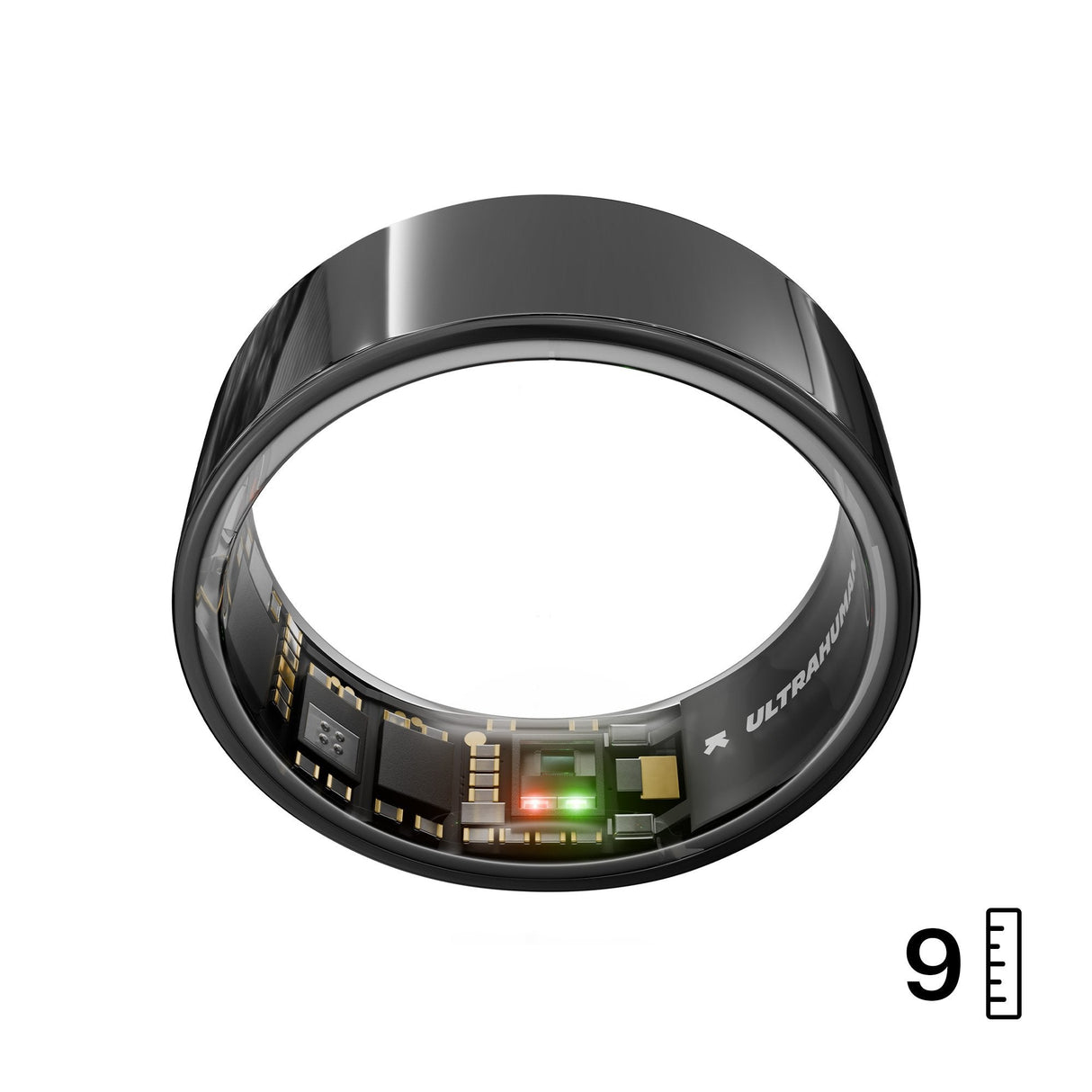 Ultrahuman Ring Air - Smart Ring Für Frauen Und Männer - Schlaf -Und Fitness Tracking Wearable - Herzfrequenz - Smartring Aster Negro Grösse 9