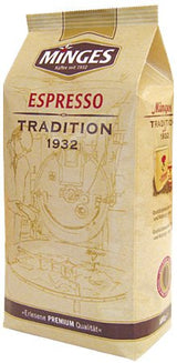 Minges Espresso Tradition 1932 Espressobohnen, Arabica- Y Robustabohnen Kräftig, 1 Kg
