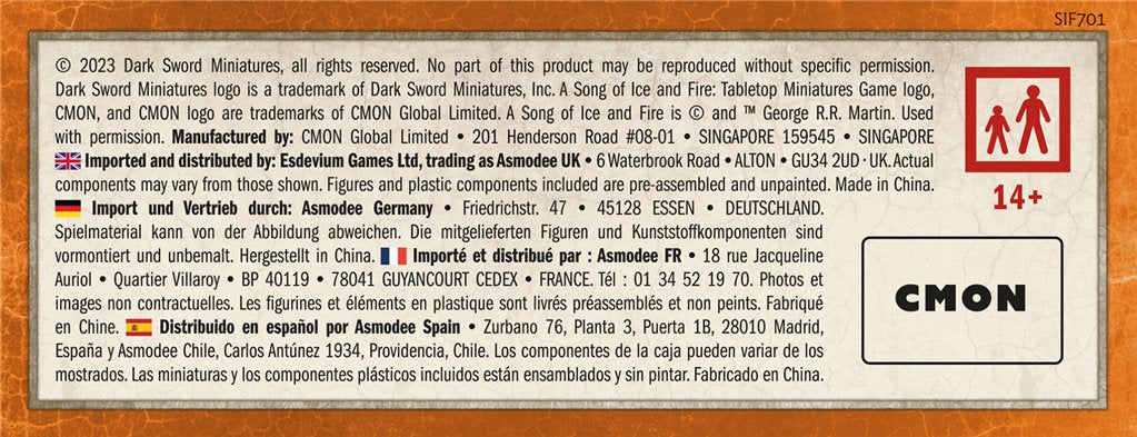 Juego De Mesa Cancion De Hielo Y Fuego Lanceros Martell Edad Recomendada 14 Años