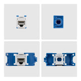 Startech.Com Cat6 Keystone Jack Módulo, Pack De 24 Rj45 Ethernet Keystone Conector Hembra, Utp Cat6 Wandbuchse, 180 Grad, Sin Herramientas, Blanco, Plano, Azul, Blanco, Rj-45, Conector Hembra, Conector Hembra, 10gbase-T