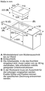 Bosch Home Set Pvq711ga7 Pvq711f15e + Hez9vdsb2, Placa De Cocción Independiente Negra, 70 Cm, Con Campana Extractora Integrada Pvq711ga7