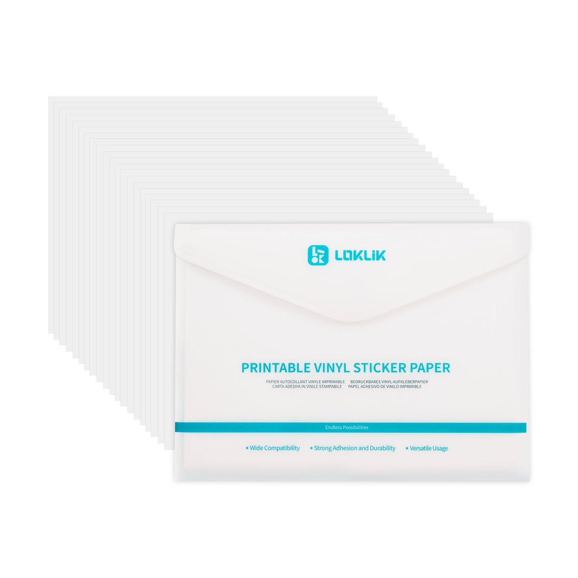 Loklik Bedruckbares Vinyl-Aufkleberpapier Matt A4 - 20er-Pack