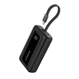 Anker Power Bank (10k,30w, Built-In Usb-C Cable), Black