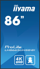 Iiyama Prolite Lh8665uhsb-B1 218 Cm (86") Lcd-Display Mit Led-Hintergrundbeleuchtung - 4k - Für Digital Signage