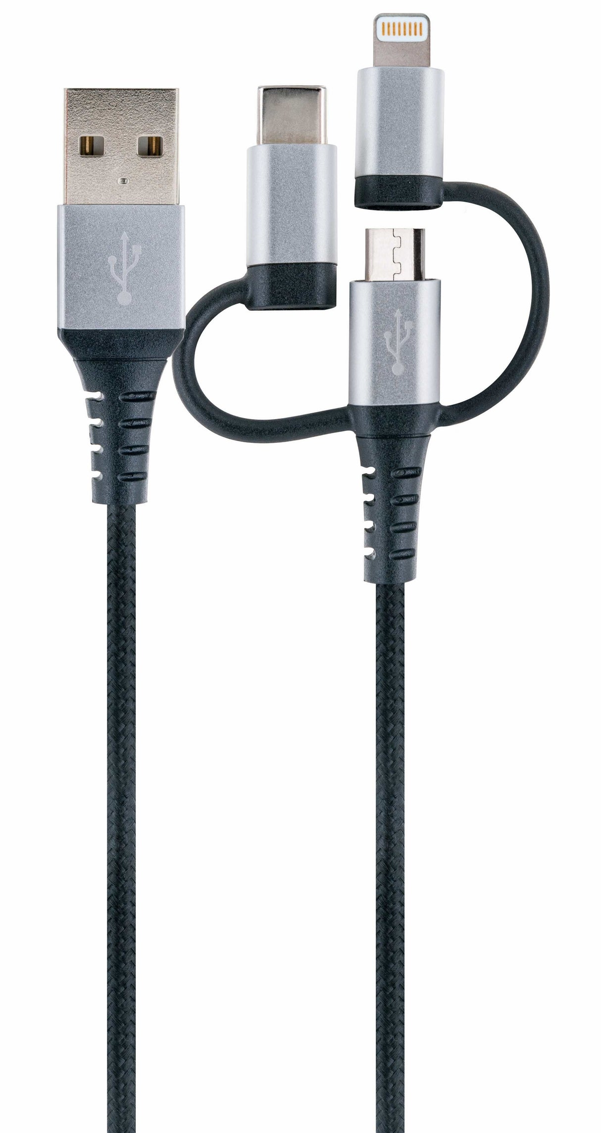 Schwaiger Carga Y Sincronización Universal 3 En 1 Negro / Plateado 1,5 M