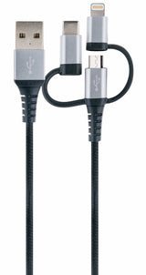 Schwaiger Carga Y Sincronización Universal 3 En 1 Negro / Plateado 1,5 M