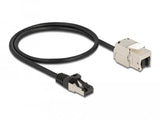 Delock Cable Rj45 Macho A Keystone Moduloo Rj45 Hembra Cat.6a 50 Cm Negro