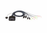 Aten Cable Kvm 2-Port Usb Displayport Cable Kvm Switch (Cs22 Aten Cs22dp, 2560 X 1600 Pixeles, Usb, Usb, Displayport, Auriculares De 3,5 Mm, 3.5mm Mic, Displayport, Usb A, Micro-Usb B, Usb Tipo A